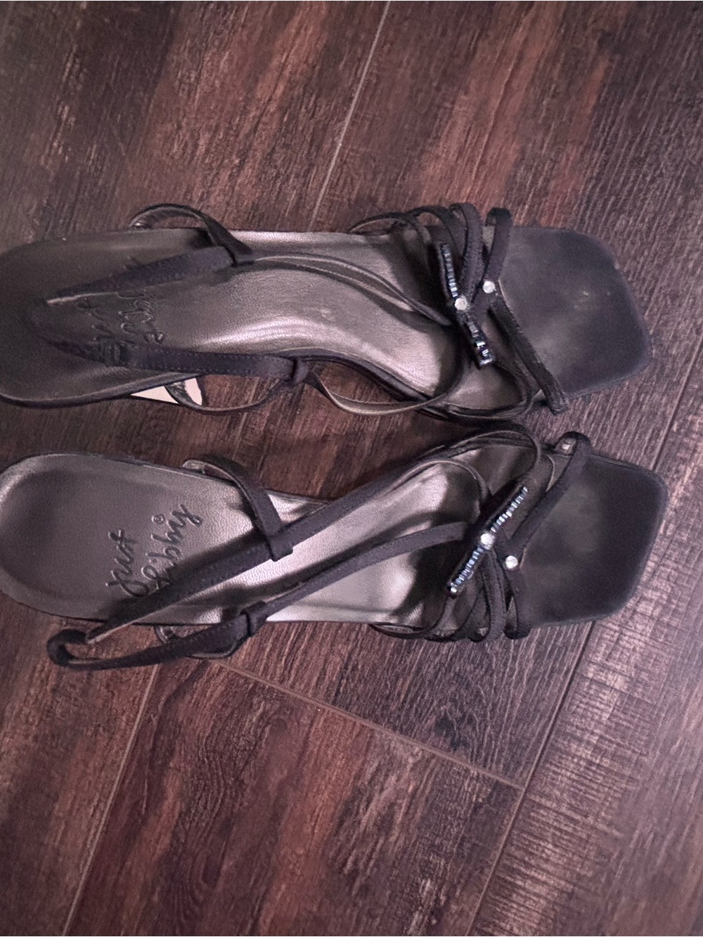 Othr Black Strappy Beaded Heeled Sandals
